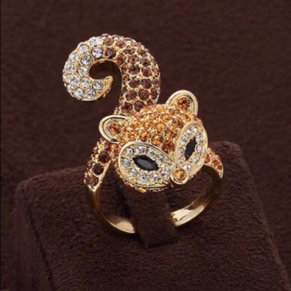 🦊 Gold fox inspired ring, one size fits all 🦊